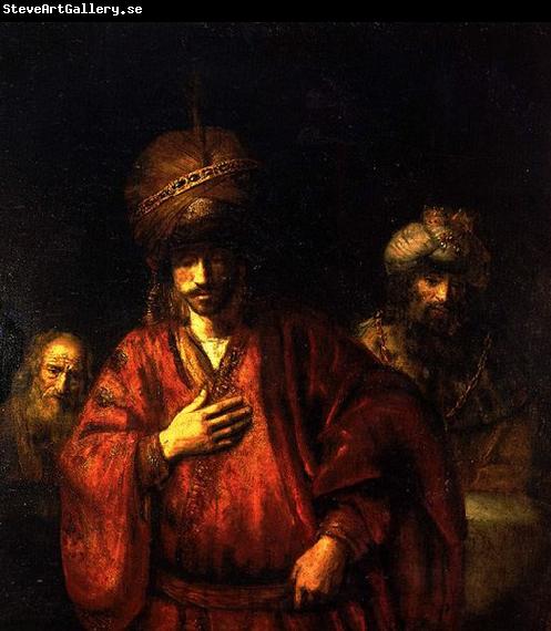 REMBRANDT Harmenszoon van Rijn Haman disgraced